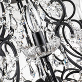 10 Lights Crystal Chandelier, Modern Candle Pendant Light, K9 Raindrop Hanging Lighting Fixture, Adjustable Chain for Living Room, Bedroom, Dining Room, Kitchen Island, Black A109-B07Z9ZCDDZ