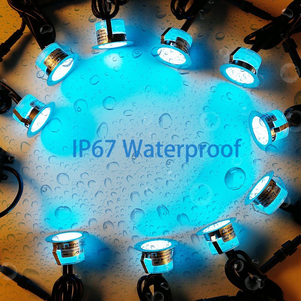 30 Pack 1.22 Inch Smart LED Deck Lights, Low Voltage RGB Outdoor Lighting