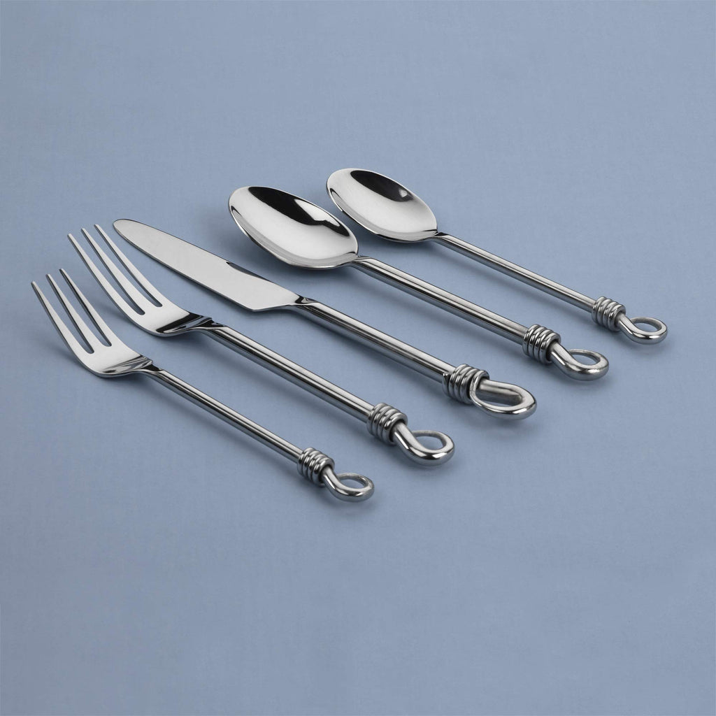 20-Piece Silverware Set -TWIST Collection - Polished Stainless Steel Flatware Sets - Service for 4 - Kitchen Cutlery