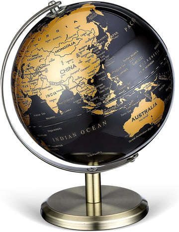 Vintage Globe World Globe 7.67" Metal Rotating Desk Ornament