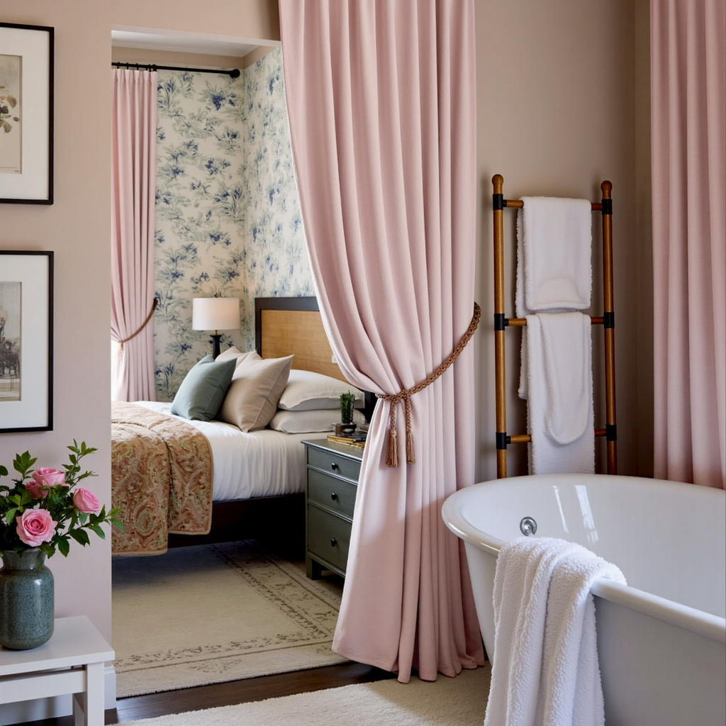 Blackout Curtains Thermal Insulated Room Window Drapes Super Soft Luxury Curtains Bedroom Rod Pocket 2 Panels, Dusty