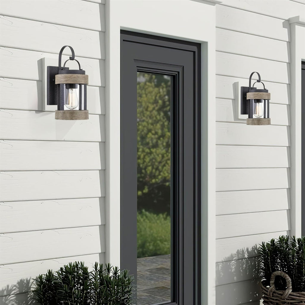 Rochester 14" Modern Farmhouse Outdoor Wall Lantern with Clear Glass Shade