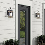 Rochester 14" Modern Farmhouse Outdoor Wall Lantern with Clear Glass Shade