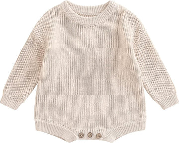 Newborn Baby Girl Boy Sweater Knit Oversized Pullover Sweatshirt Romper