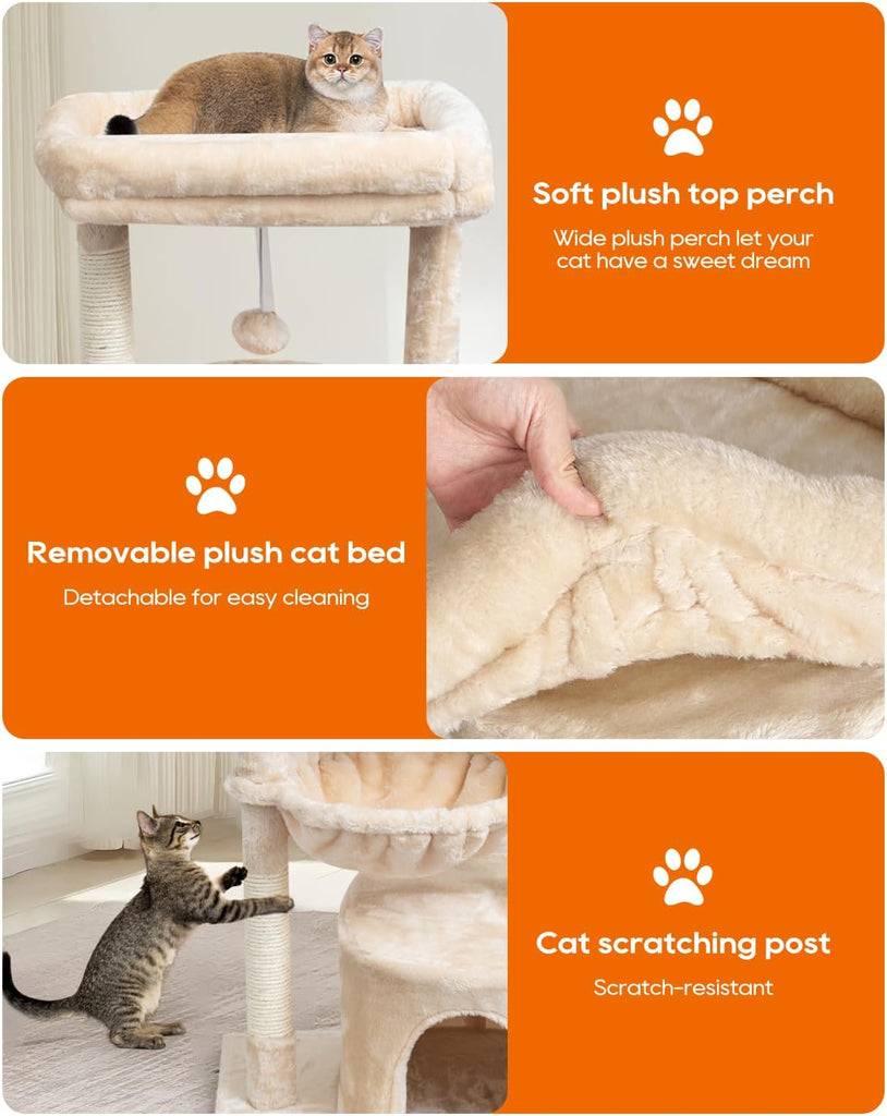 Small Cat Tree for Indoor Cats, Kittens Condo with Scratching Post