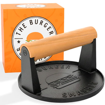 TM - Cast Iron Smash Burger Press Kit, Patty & Grill Press