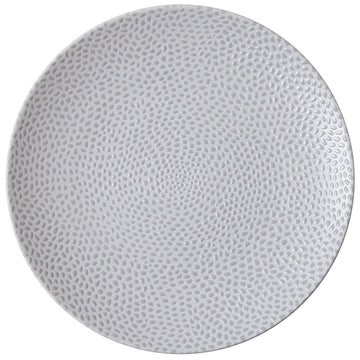 D&V 6 Piece Cobble TechnoCeram Dinnerware Plate Set, 8.25", Matte Grey