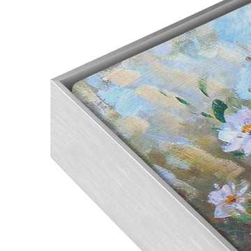 36x48 Canvas Floater Frame for Modern Art Prints, 5/6" Deep, Silver