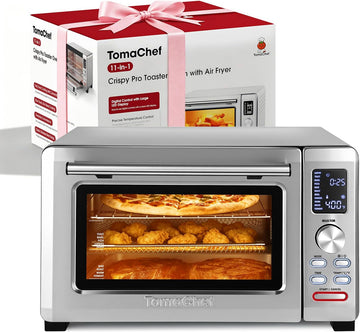 Air Fryer Toaster Oven Combo, 26.5QT Large Capacity with Visible Window, 11-in-1 Countertop Toaster 