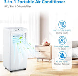 10000 BTU Portable Air Conditioner, 3-in-1 Quiet Portable AC Unit with Cool/Dry/Fan Modes, Cools Up to 450 Sq.ft