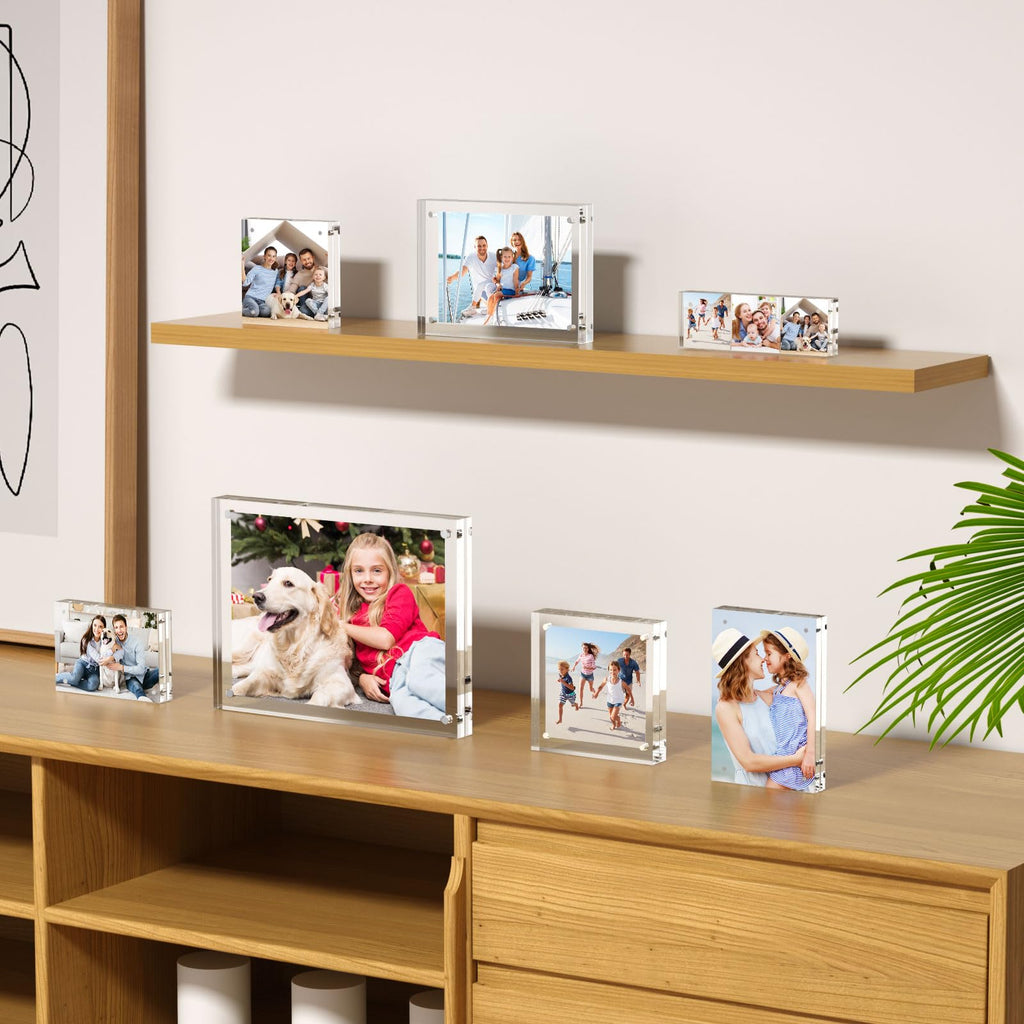 8x10 Acrylic Picture Frames 3 Pack, Clear Picture Frames, 20% Thicker