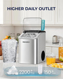 Nugget Ice Maker Countertop, Max 40lbs/Day, Auto-Cleaning, 2Qt Reservoir, Compact Sonic Ice Maker with 2.5lbs Basket