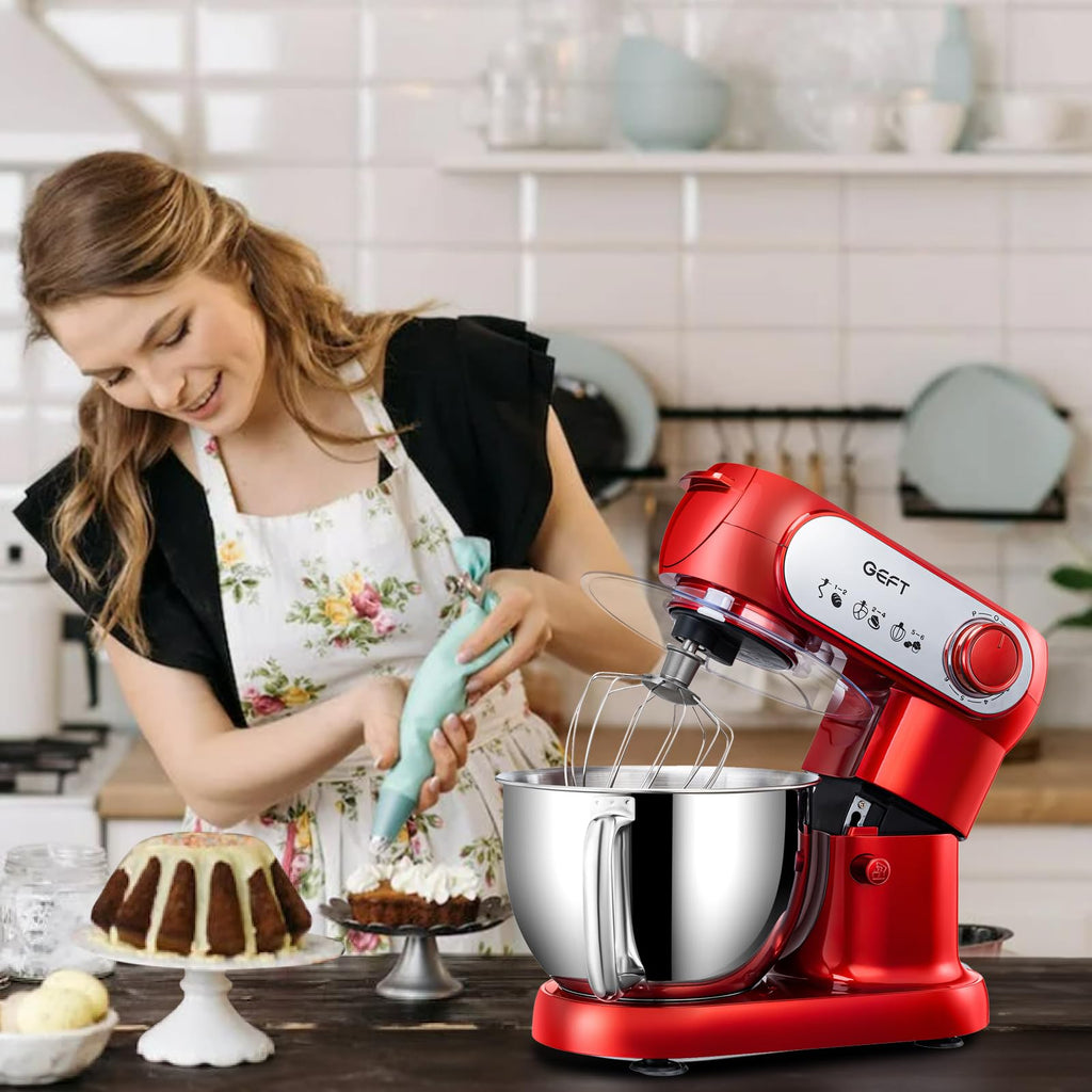Stand Mixer, 6QT Mixers Kitchen Electric Stand Mixer, Dough Mixer Red