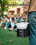 Nugget Ice Maker with Handle, 40lbs/Day Countertop Ice Maker Ready in 5 Mins, Soft Sonic Ice, Auto-Cleaning Ice