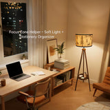 Tripod Floor Lamps Tall Standing Lamp Modern Floor Lamp with Fabric Shades,Dimmable Floor Lamp Industrial Reading Light