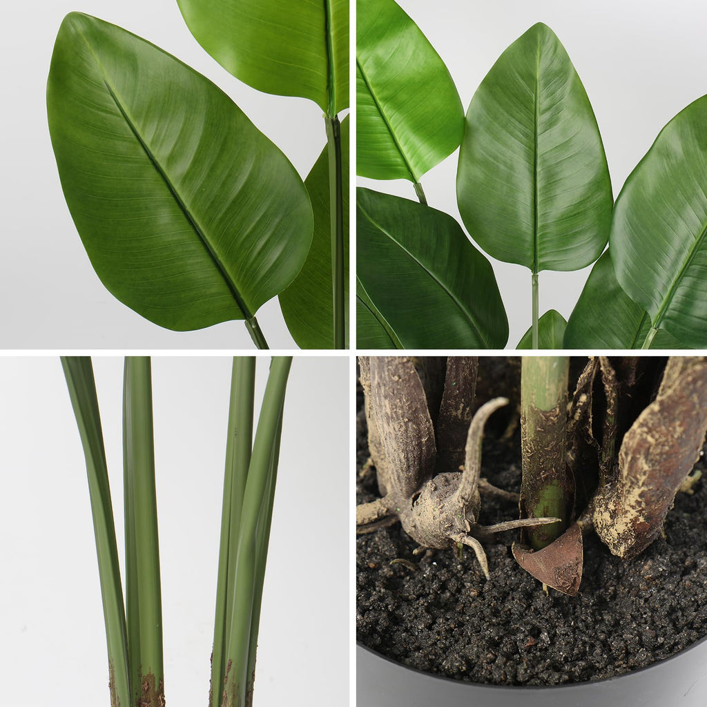 4FT Large Bird of Paradise Artificial Plant Tree with Black Pot