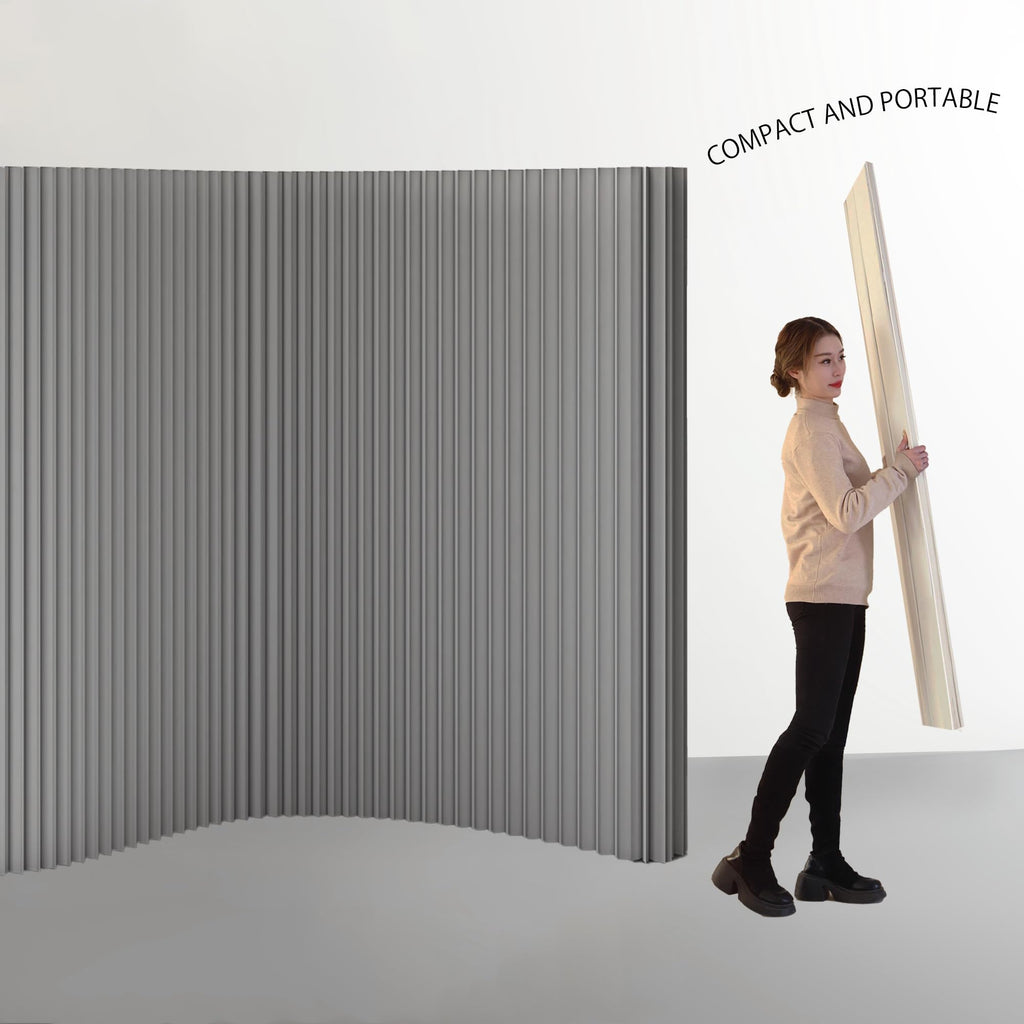 Folding Paper Room Divider, Retractable Accordion Privacy Screen, Portable Room Partition Wall, Foldable Decorative