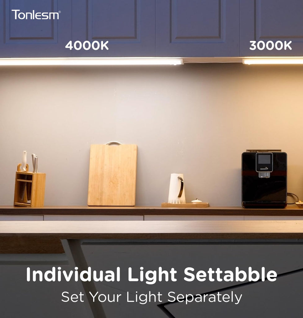 LED Under Cabinet Lighting Hardwired Or Plug in,18 Inch11W 1100LM Super Bright,Dimmable With Dimmer,120V 5CCT