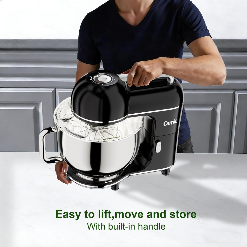 7.45 QT Tilt-Head Stand Mixer, Electric Mixer for Baking (Black)
