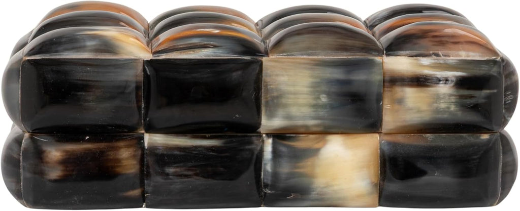 Decorative Horn Bubble Storage Box, Black and Brown