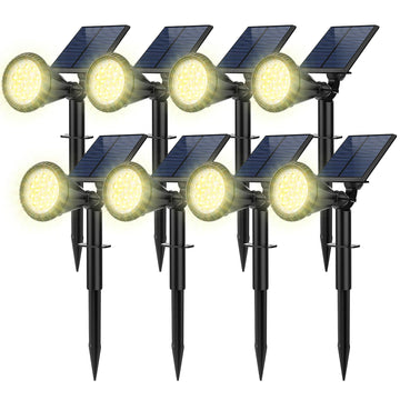 Solar Spot Lights Outdoor, 8 Pack Outdoor Solar Lights for Yard, 4 Lighting Mode Solar Landscape Spotlights with Auto