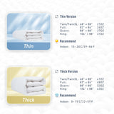 Comforter Duvet Insert Queen White Down Alternative Filling Cotton Shell All Season Hypoallergenic W