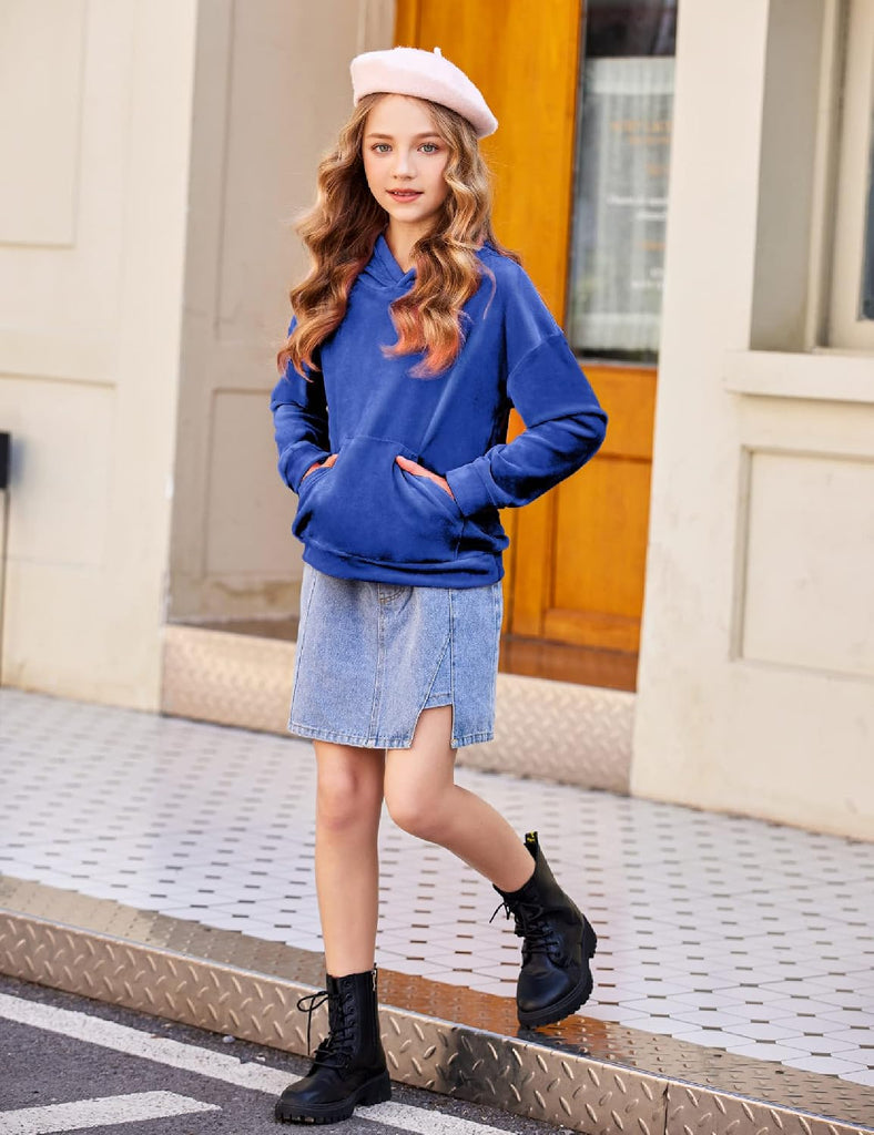 Girls Velour Tracksuits 2 Pieces Outfits Hoodies and Sweatpants