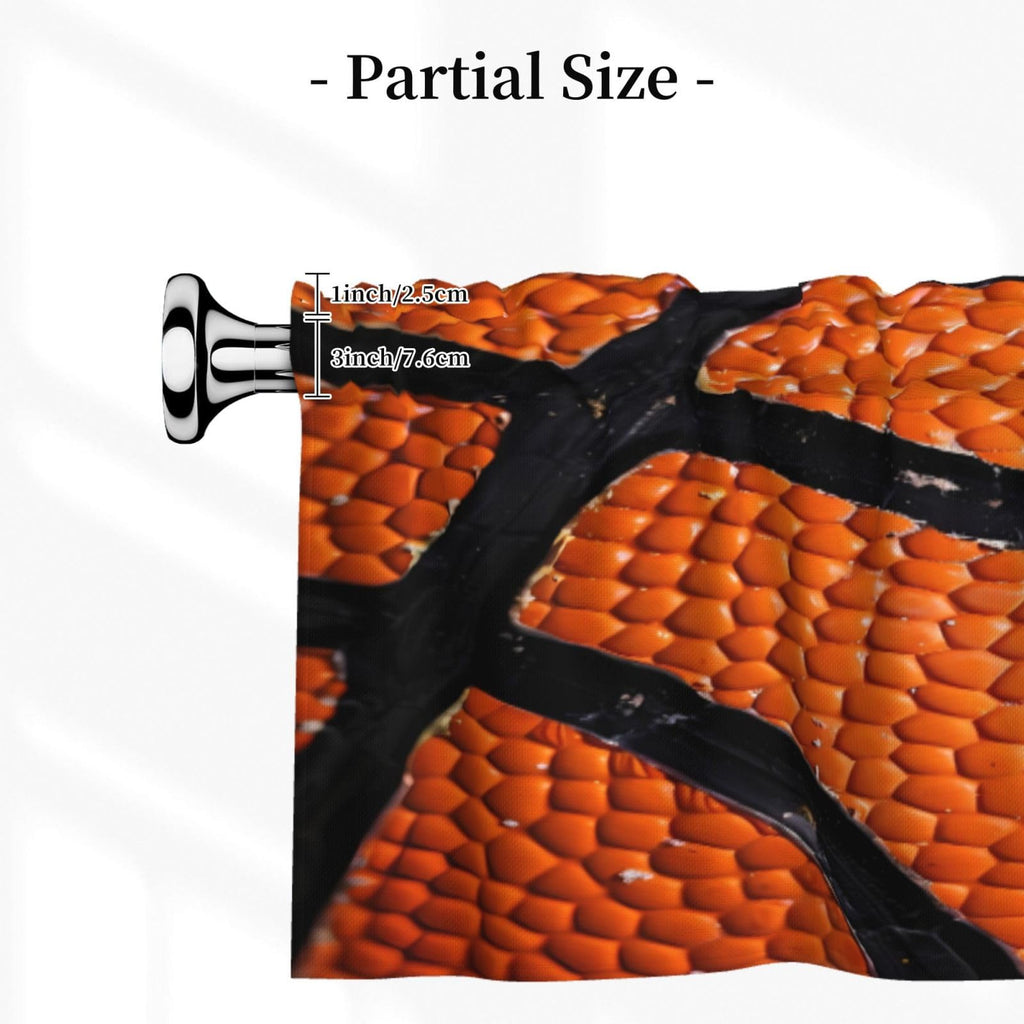 Valance for Windows Basketball Lace Rod Pocket Window Treatment Valances Short Curtains Living Room Bathroom, 54x18 in