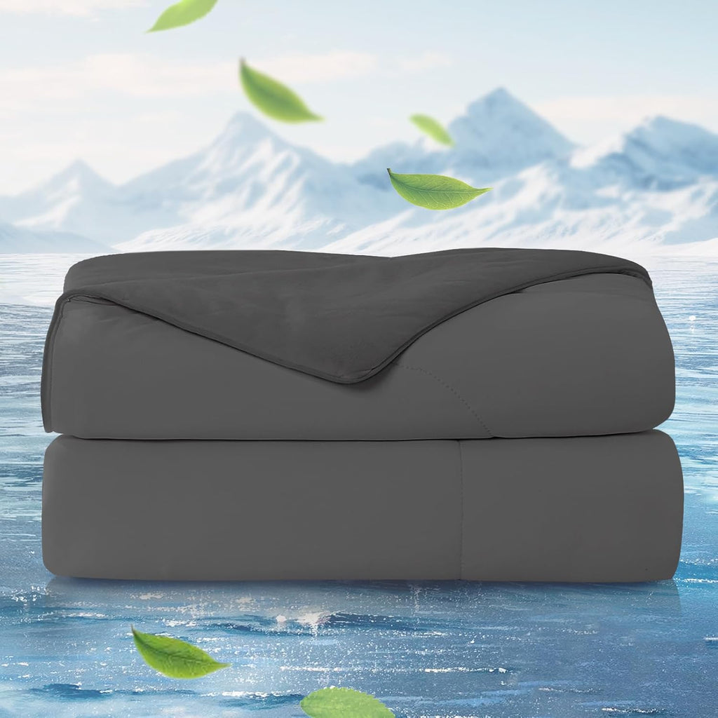 Cooling Comforter Twin x Sorona Viscose Natural Fiber, Reversible Silky Smooth Cooling Blanket with Q-Max>0.45 for