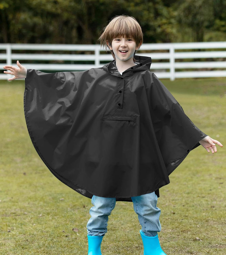 Lightweight Kids Rain Poncho Jacket Waterproof Outwear Rain Coat