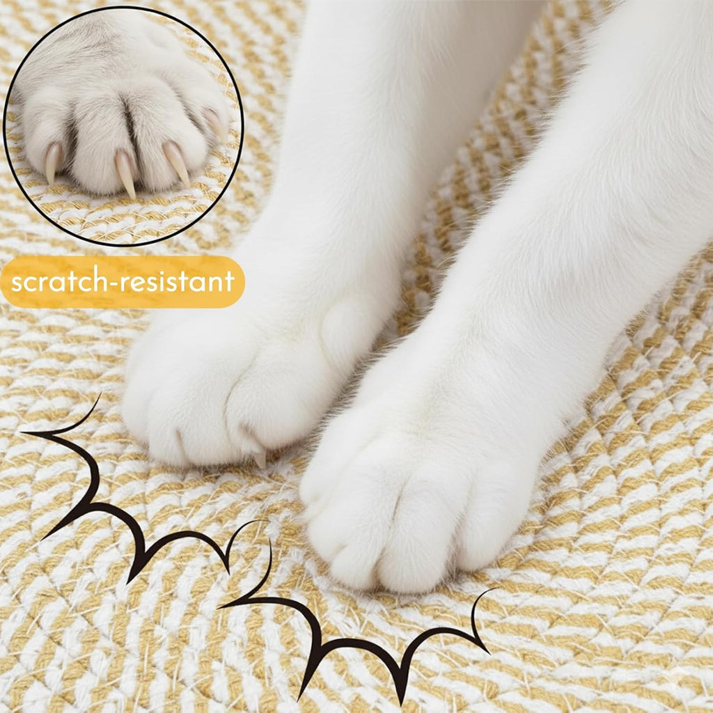 Cat Basket with Cushion, 20 Inch Cotton Rope Pet Sleeping Bed