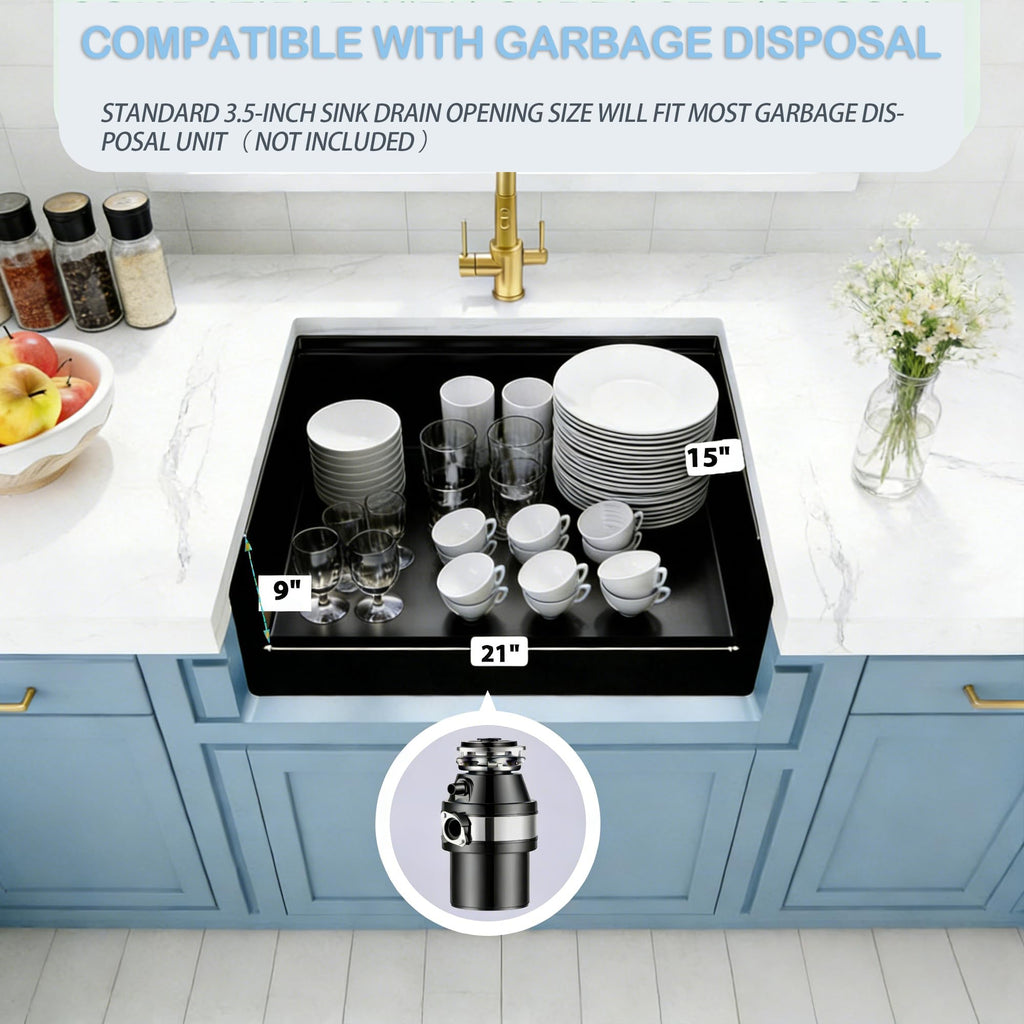 23 Inch Black Undermount, 16 Gauge Workstation Sink