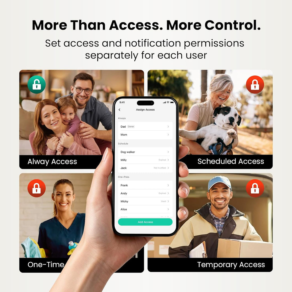 Fingerprint Door Knob Lock, Built in WiFi, 8-Month Battery