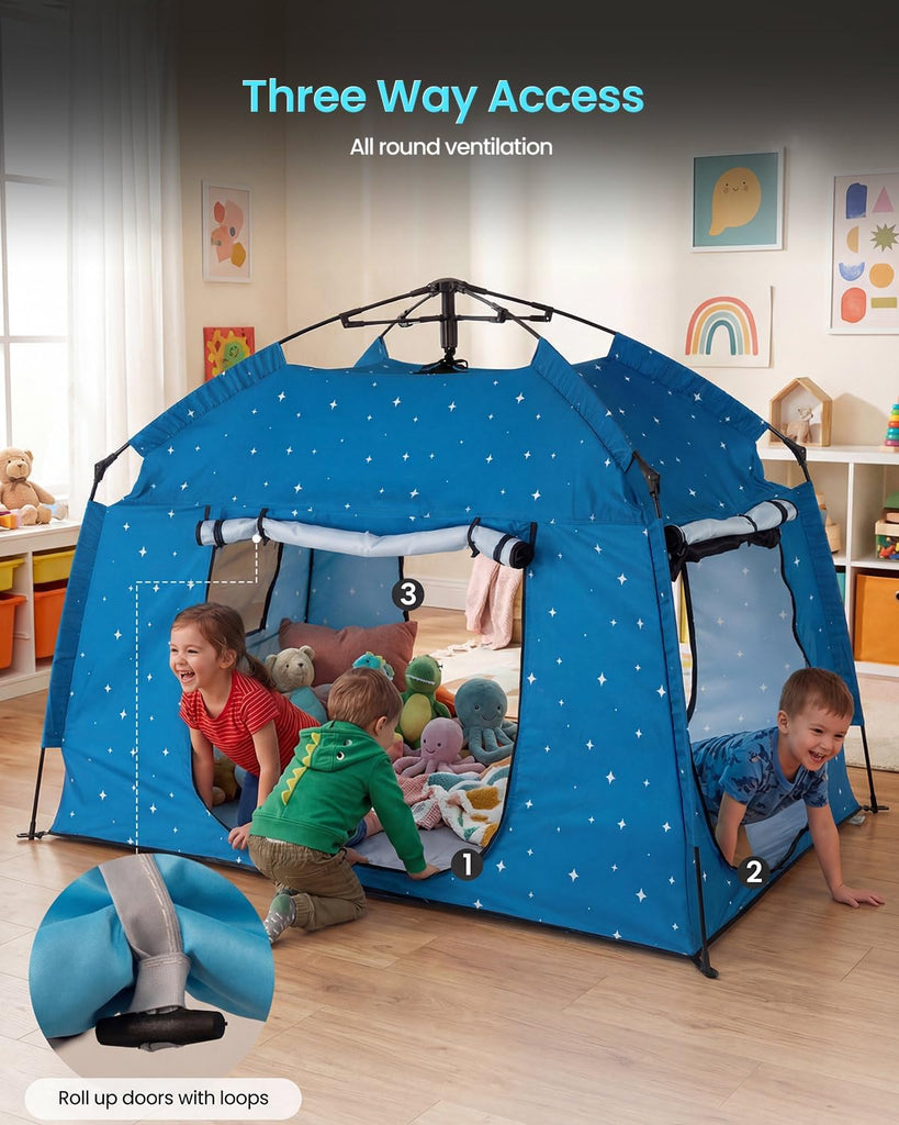 Kids Play Tent-Portable Playhouse Children House -Easy Set up Indoor Outdoor with Carry Bag for Kids-Light Strip