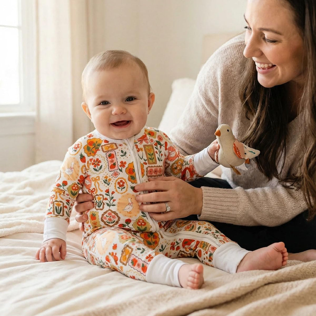 Bamboo Viscose Baby Pajamas Convertible Footie Sleeper for Baby Girl Zipper Onesie, Way Zipper, YKK