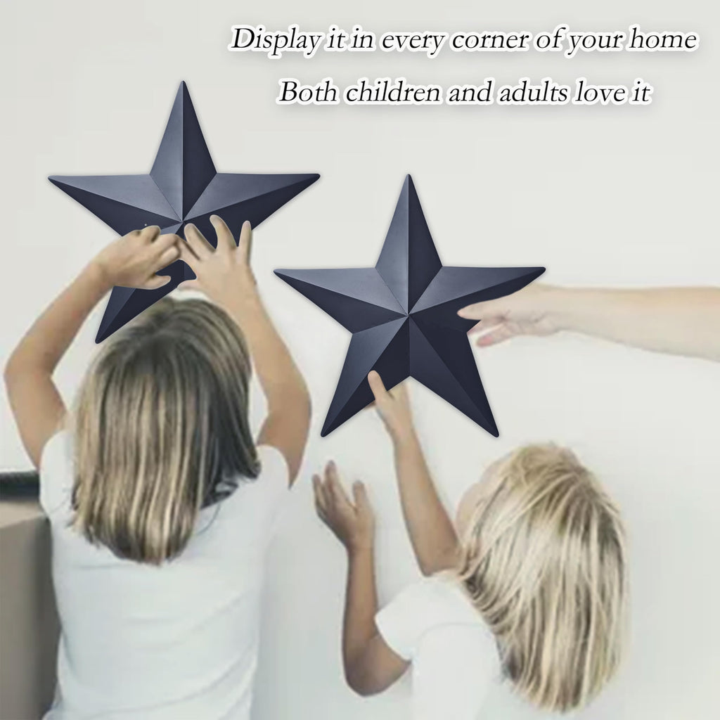 15.5"2Pcs Barn Star Wall Decor Texas Stars Art, Metal Stars for Outside Rustic Vintage Western Country Farmhouse Home