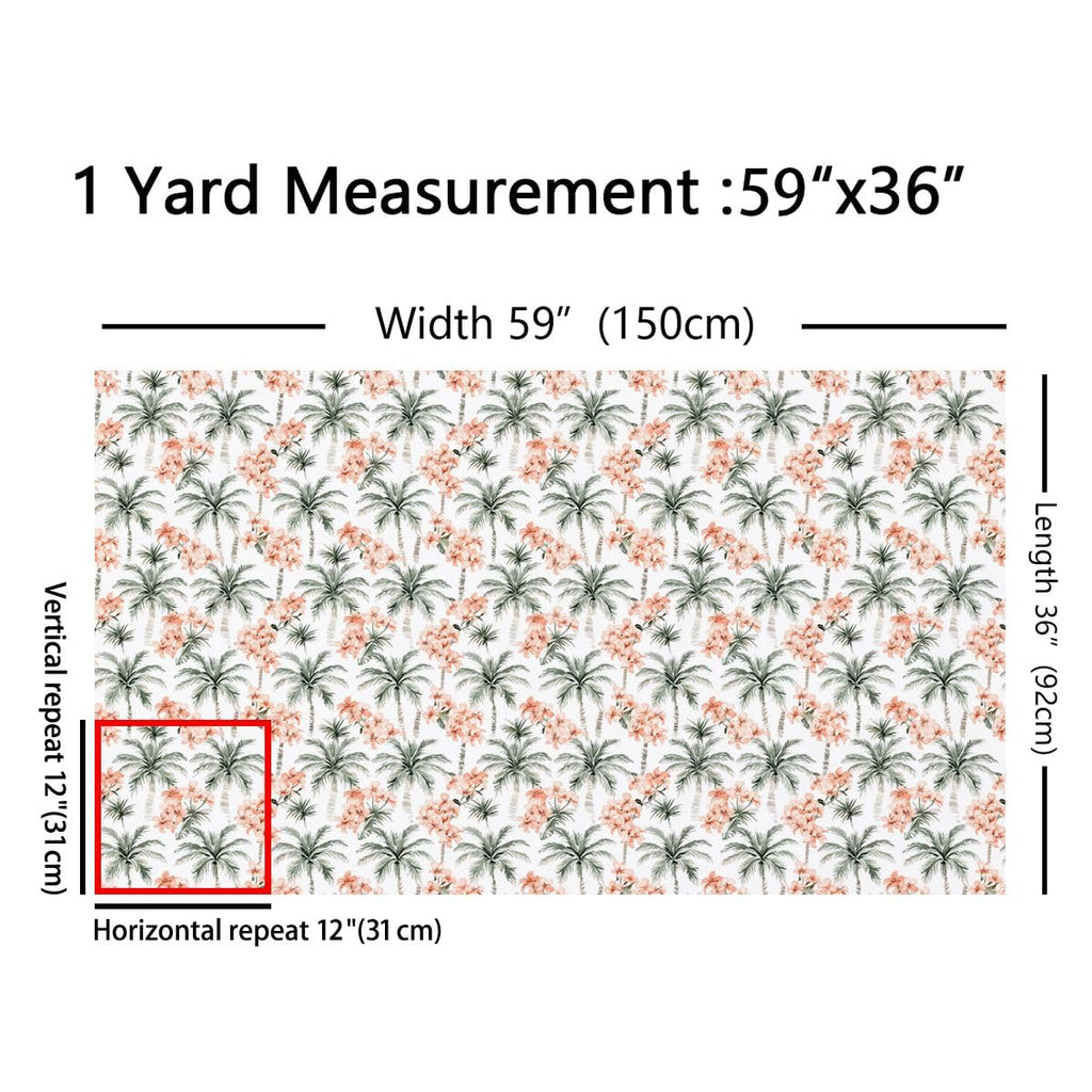 Palm Tree Upholstery Fabric, 1 Yard