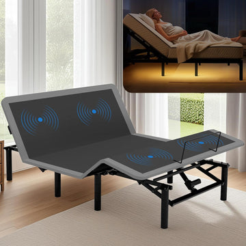 Ergonomic Queen Size Adjustable Bed Base, Metal Bed Frame Adjustable Head & Foot Incline, Zero Gravity Electric Bed