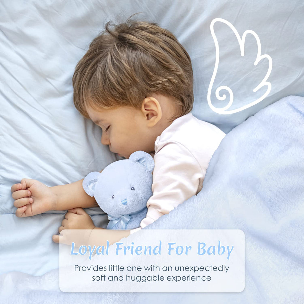 Baby Boy Gifts, Baby Shower Gifts - Newborn Bear Toys Rattle Blanket Infant Shoes Onesie Wooden Keepsake Babies
