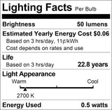 C7 LED E12 Candelabra Bulb Small Edison Candle Night Light Bulbs Salt Lamp Bulbs 0.5W Equivalent 5W 7W Warm White