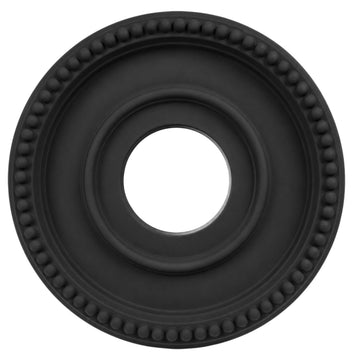 12 Inch OD x 4inch ID Black Ceiling Medallion Plate - PU Plastic Decorative Cover for Fan, Light Fixtures, Chandelier