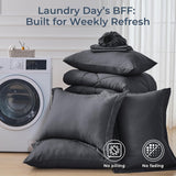 7 Pieces Queen Comforter Set, All Season Reversible Bed in a Bag, Ultra Soft Queen Bedding Set with Grey Comforter