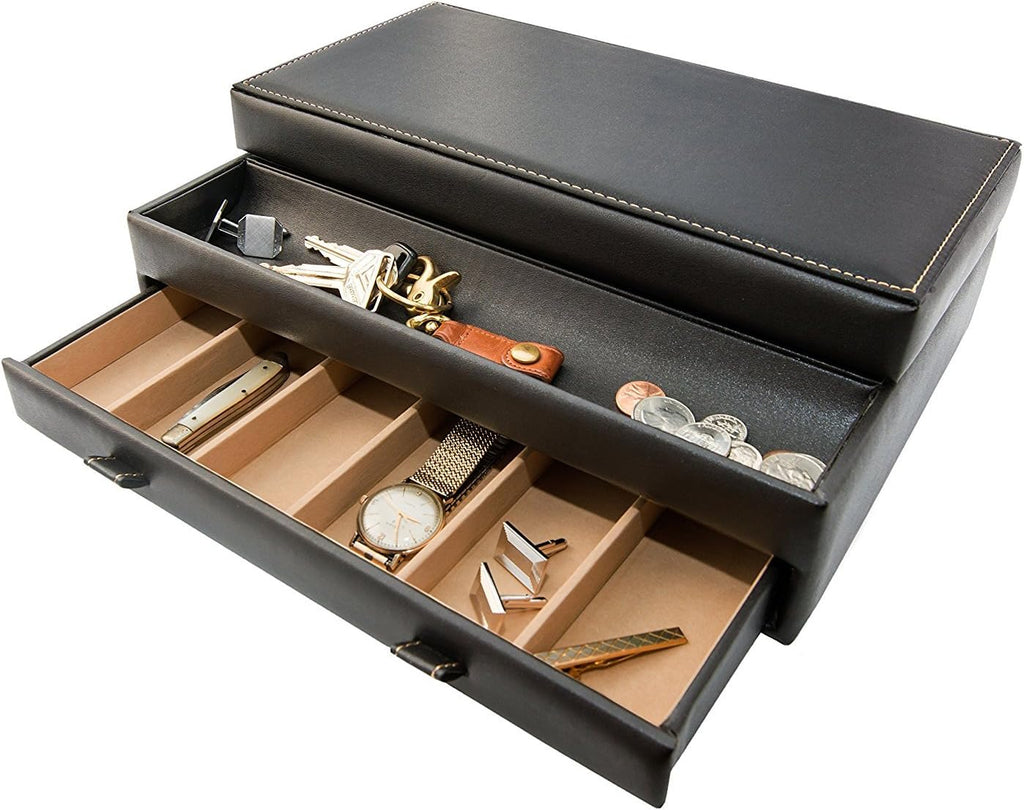 Mens Valet Tray, Men's Jewelry Box, Night Stand Organizers and Storage, Bedside Table Organizer, Watch Box