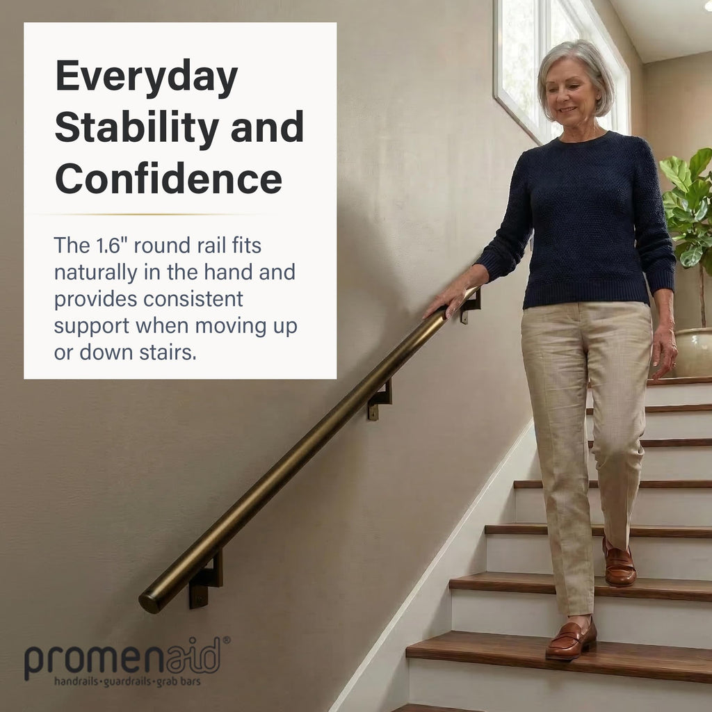 Flush Handrail Kit, 12 ft Stair Handrail, Architectural Bronze
