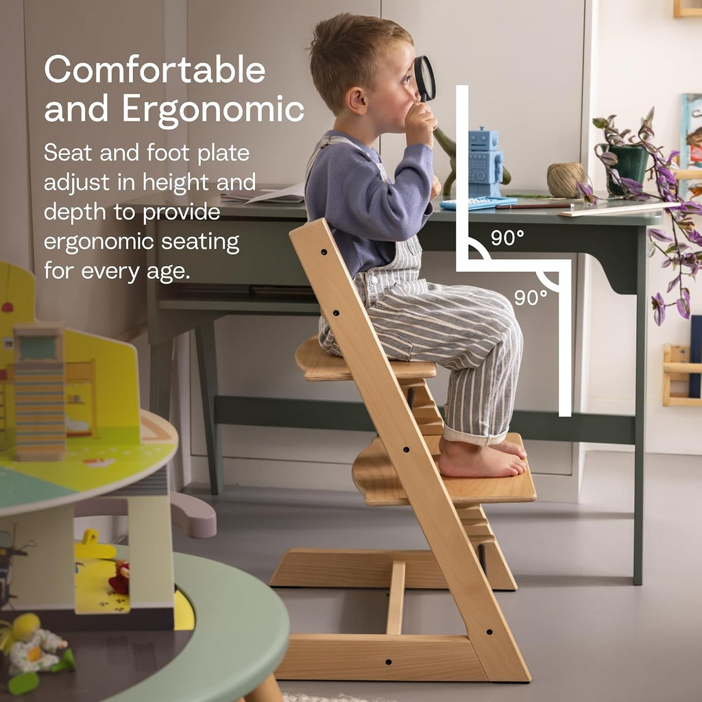 Tripp Trapp Chair, Adjustable Wooden High Chair, Serene Pink | Convertible Chair for Toddlers, Children & Adults