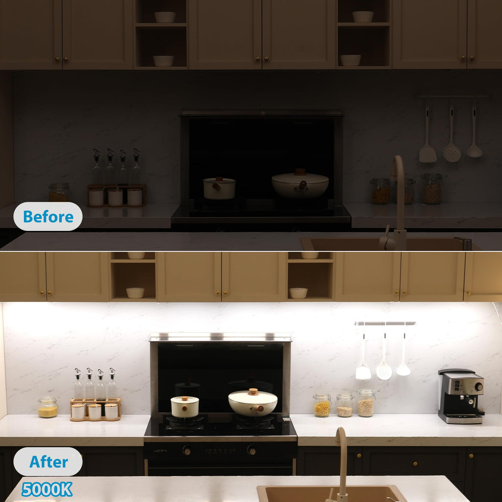 Under Cabinet Lights Plug in. 6 Lights with Adapter Dimmer.