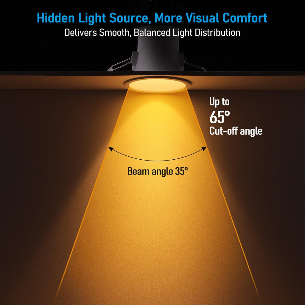 4 Inch Ultra-Deep Anti-Glare LED Recessed Lights 5CCT