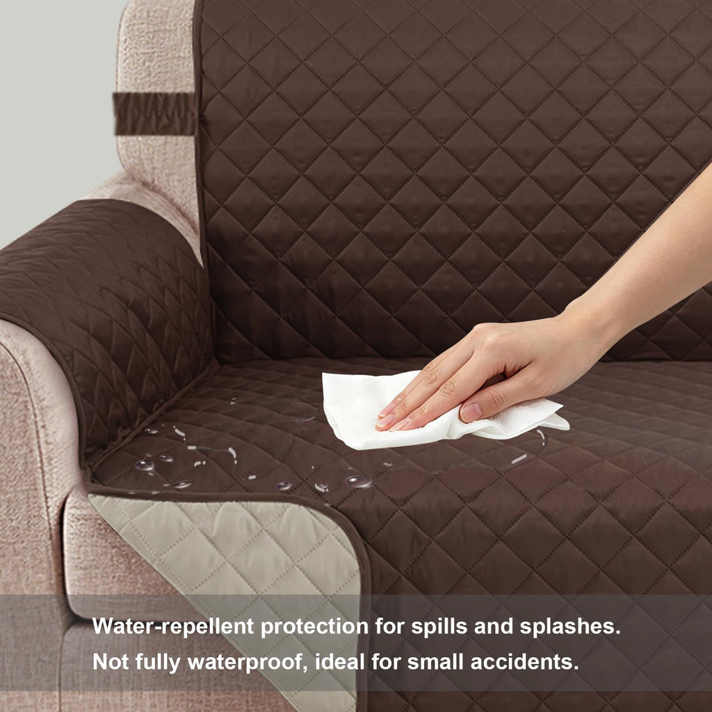 Loveseat Couch Cover for Dogs, Chocolate/Beige