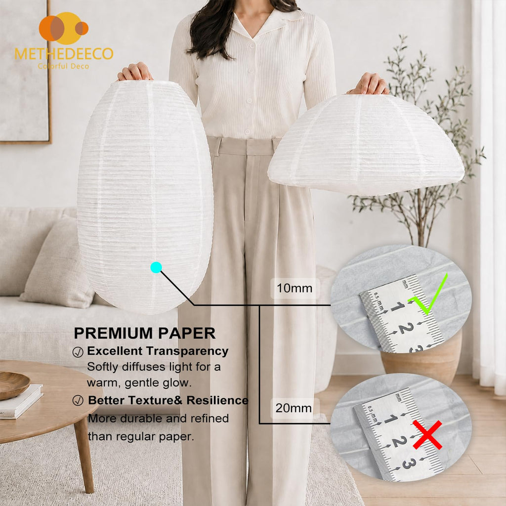 Paper Lanterns Rice Paper Pendant Light Shades, Paper Lamp Shade, White