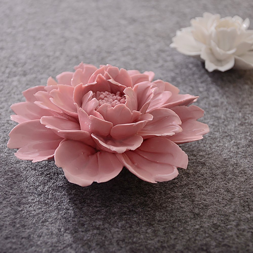 Peony Ceramic Flower Wall Décor Artificial 3D Flower Wall Art Home Hallway Bedroom Kitchen Farmhouse Bathroom Dining